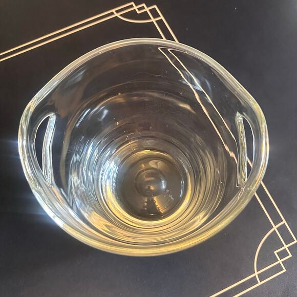 Krosno Poland Toscany Hand Blown vth Glass 8" Tall Ice Bucket Handles EUC - Picture 4 of 16